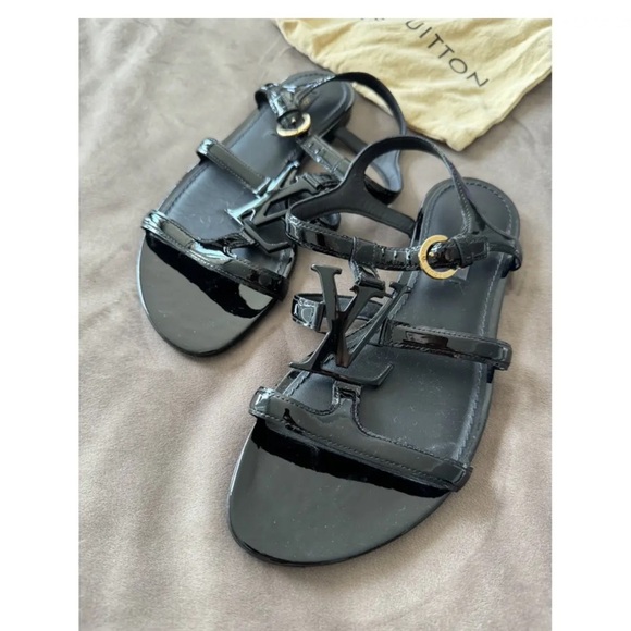 Louis Vuitton Patent Leather Sandals Sz 39 - Picture 2 of 11